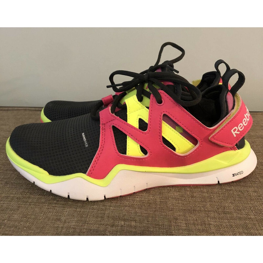 Women's Size 5.5 Reebok Nanoweb ZRated Workout Trainers Shoes Ortholite Bright